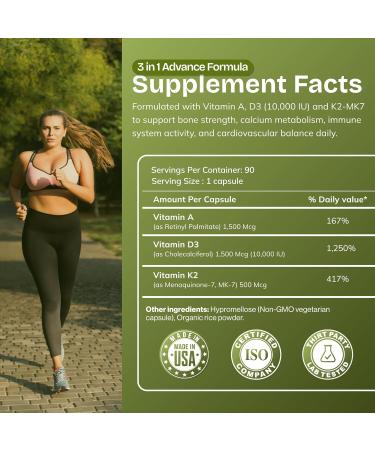 Daily Vites ADK 10 Vitamin Supplement 180 Capsules High Potency Vitamin A D3 10 000 IU & K2-MK7 Physician Formulated for Bone Heart & Immune Support Non-GMO Gluten Free (2 Pack) 90 Count (Pack of 2) - Buy Online on GoSupps.com