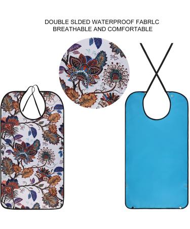 AIEX Adult Bibs Floral Print - Waterproof, Washable, and Reusable Clothing Protectors - Buy Online on GoSupps.com