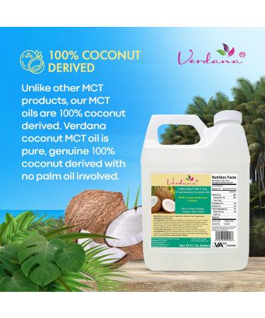 Verdana Coconut MCT Oil Fractionated Genuine 100 Coconut DerivedKosher Certified Food Grade Vegan NON-GMO Great for Keto and Paleo Diet (32 Oz) 32 Ounce - Buy Online on GoSupps.com