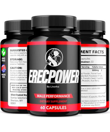 (3 Pack) Erecpower for Men Supplement Capsules Erecpower Piills All Natural Ingredients Erecpower Original Advanced Formula Erecpower Vitamin Support Ericpower Reviews 180 Capsules for 3 Months - Buy Online on GoSupps.com