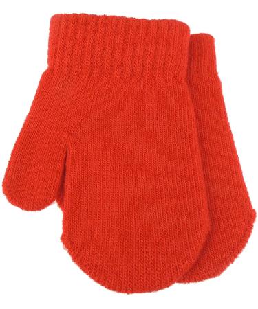 Cute Baby Girls Boys Unisex Toddler Babies Childrens Kids Essentials Warm Winter Knit Knitted Magic Stay On Mitts Outdoor Autumn Shower Christmas Gift Fluffy Mittens Gloves 0 3 6 Months (Newborn Red)