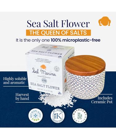 SAL MARINA | Sea Salt Flower | Lagoon of Cuyutl n Colima Mexico | Contains 1 Artesanal Salt Container | Different Essential Minerals for the Human body | (11OZ - 311GR) - Buy Online on GoSupps.com
