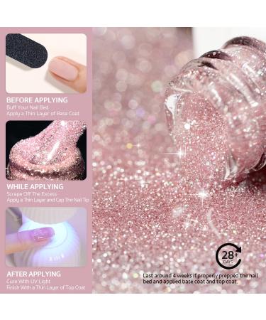 GAOY Jelly Glitter Gel Nail Polish Set - 6 Colors for DIY Manicure & Pedicure | Reflective Pink Green & Blue Gel Kit for Nail Art - Buy Online on GoSupps.com