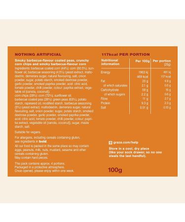 Graze BBQ Healthy Snacks, 100g x 6 Bags - Vegan, Alternative to Crisps, Mixed Nuts & Pretzels - Buy Online on GoSupps.com