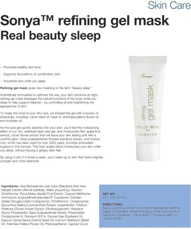 FLP Forever Living Sonya Refining Gel Mask Hydrating Face Mask beauty masks Nourishes skin while you sleep with Aloe Vera & Hyaluronic Acid for Night Time Repair Recovery - Buy Online on GoSupps.com
