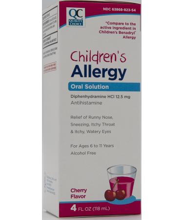 Children's Allergy Relief Liquid Oral Solution | Diphenhydramine HCl | Cherry Flavor | 4 Fl. Oz - Buy Online on GoSupps.com