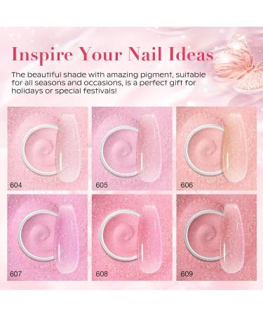 AZUREBEAUTY Dip Powder Nail Kit 6 Colors Jelly Pink Nude & Hot Pink | French Nail Art DIY Set | No Lamp Needed | Perfect Mother s Day Gift - Buy Online on GoSupps.com