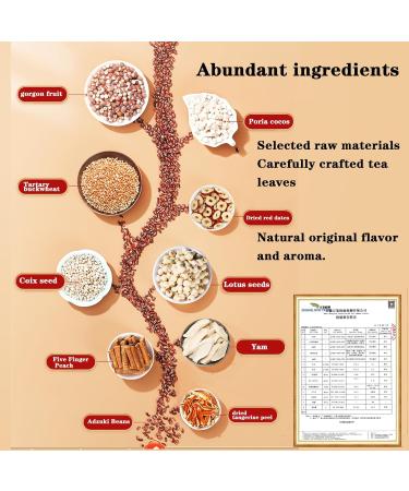 Five-finger Peach Dampness-removing Tea Bags 300g/10.58oz Dampness Clearing Herbal Tea Red Bean Coix Seed Tea Bags Gorgon Fruit Poria Cocos Tea Red Date Jujube Tea - Buy Online on GoSupps.com