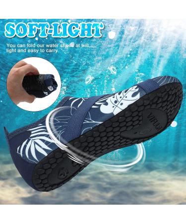 VIFUUR Water Shoes for Women and Men - Blue Leaf | Quick Dry Aqua Socks for Beach, Swim, Yoga, Outdoor Sports - Buy Online on GoSupps.com