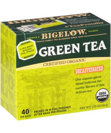 Bigelow Organic Decaffeinated Green Tea, 40 Count (Pack of 6), 240 Total Tea Bags