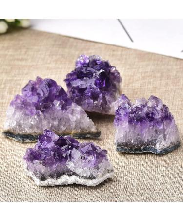 2pcs Natural Amethyst Cluster Quartz Ornaments Stone Crystal Specimen Home Office Decor Purple Feng Shui Stone Crystal Cluster 2pcs 0.78-1.97in Amethyst - Buy Online on GoSupps.com