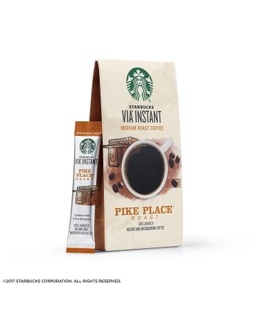 Starbucks VIA Pike Place Roast Medium Roast Coffee 8 Count - 0.11oz Packets (Pack of 1) - Buy Online on GoSupps.com