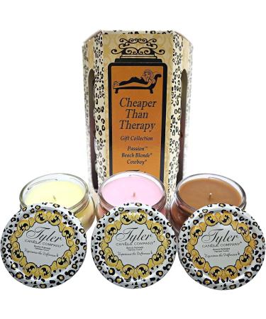 Worldwide Nutrition Bundle: Tyler Candle Co. Cheaper Than Therapy Gift Set - 3 Luxurious Scented Candles with Essential Oils & Key Chain - Buy Online on GoSupps.com