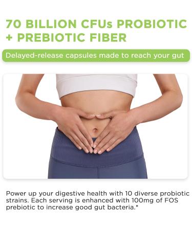 Vital Vitamins Probiotic Complex for Men & Women - 70 Billion CFU - Made with Prebiotic Blend - Digestive Gut Health & Immune Support - Powerful Blend of 10 Strains - 30 Capsules 30 Count (Pack of 1) - Buy Online on GoSupps.com