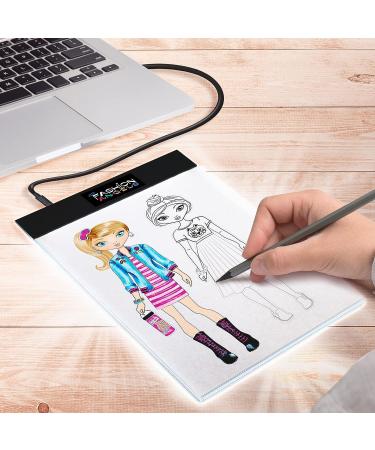 Fashion Angels Light Up Sketch Pad 12521 with USB Tablet, Stencils, and Stickers - Ideal for Ages 8 - Buy Online on GoSupps.com