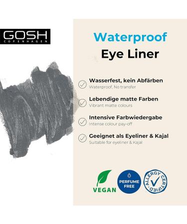 Gosh Matte Eyeliner - Intensive Black | Creamy Texture | High Opacity | Vegan & Perfume-Free | Ideal for Smokey Eyes | 1.2g 017 Classic Gray - Buy Online on GoSupps.com