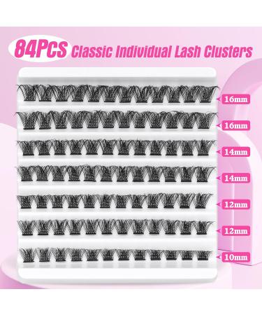 JIMIRE CL05 84Pcs DIY 5D Wispy Eyelash Clusters | D Curl Individual Lashes 10-16MM | Fluffy Self Application Extensions - Buy Online on GoSupps.com