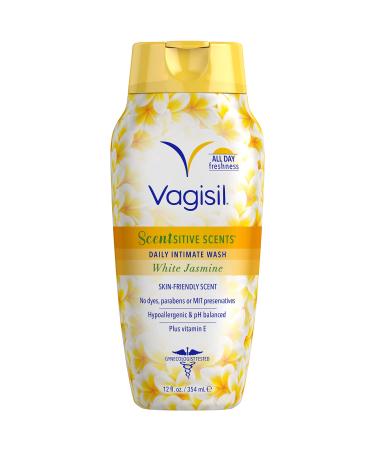 Vagisil Feminine Wash for Intimate Area Hygiene Scentsitive Scents pH Balanced and Gynecologist Tested White Jasmine 12 oz (Pack of 1) White Jasmine 12 Fl Oz (Pack of 1)