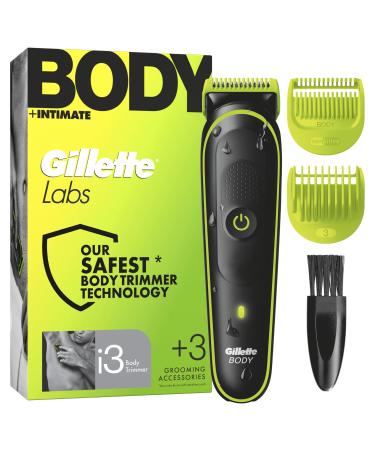 Gillette Labs Body + Intimate Tondeuse Homme i3 Tondeuse Corps Et Zone Intime Etanche Dot e De La Technologie SkinFirst Coffret Homme Avec 2 Sabots Dont Un Pour Peau Sensible
