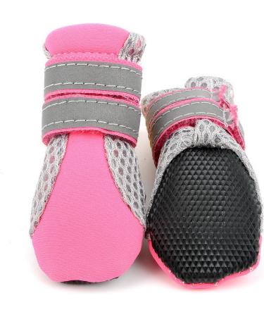 Zunea XL Dog Boots - Summer Slide-Resistant & Heat-Resistant Paw Protection Shoes for Small Dogs - Adjustable Reflective Soft Breathable Mesh (4 Pack) - Ideal for Hot Streets - Rose - Buy Online on GoSupps.com