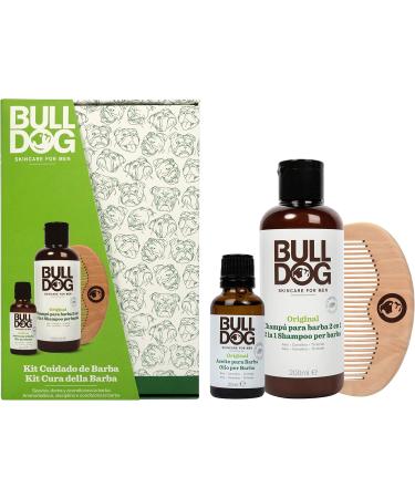 Bulldog Skincare For Men - Beardcare Kit Gift Set - Contains 1 Shaving Oil 1 2-in-1 Beard Shampoo and 1 Shaving Comb - Buy Online on GoSupps.com