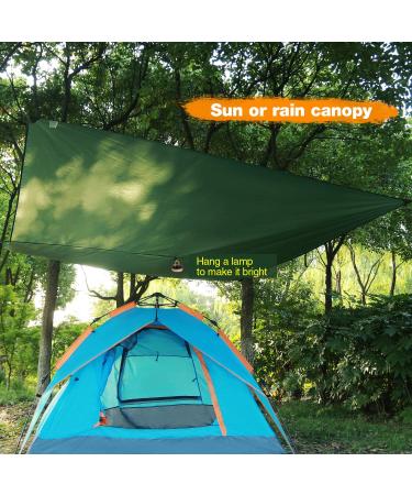REDCAMP Hammock Rain Fly Camping Tarp Waterproof  10x10ft Lightweight Backpacking Rain Tarp Shelter for Hiking Outdoor  Green Green 10*10ft - Buy Online on GoSupps.com