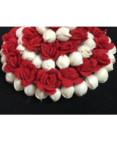 GadinFashion Paper Bun Juda Maker Flower Gajra Hair Accessories for Women and Girls - Wedding Red (Multicolor) - Pack of 2 - Buy Online on GoSupps.com