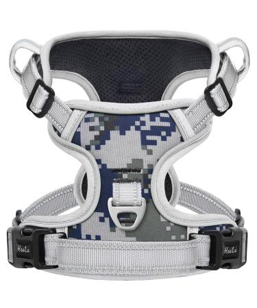 Heele dog harness dog harness large dogs anti-train dog harness Camouflage Reflective breast harness softly padded breathable camouflage gray l l mc camouflage gray