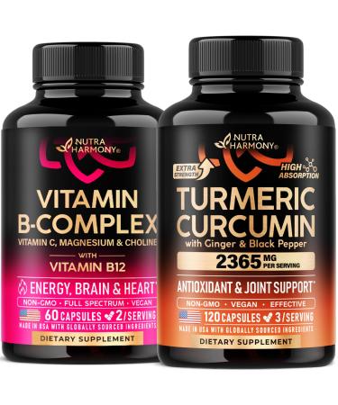 Vitamin B Complex & Turmeric Curcumin Capsules