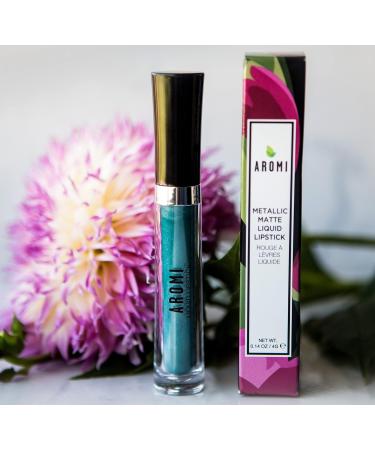 Aromi Green Teal Metallic Matte Liquid Lipstick - Vegan & Cruelty-free | Long-Lasting Shimmery Finish (Mermaid Tail) - Buy Online on GoSupps.com