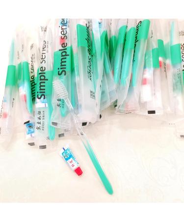 Travel Toothbrush Toothpaste Dental Kit - Green Teeth Cleaning Appliances (Pack of 10) | International Shipping - Buy Online on GoSupps.com