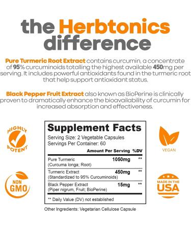 Turmeric Curcumin 1600mg with Bioperine | Joint Supplement for Men and Women | Mobility Support with C3 Complex - Buy Online on GoSupps.com