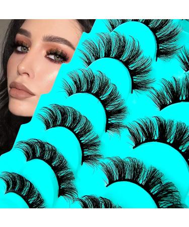 7 Pairs of 3D False Eyelashes Cat Eye Fluffy Volume D Curl Cat Eye Artificial Eyelashes Natural Look Reusable Handmade Faux Mink Makeup Eyelashes (BH02) 7B-D-Curl-H02 - Buy Online on GoSupps.com