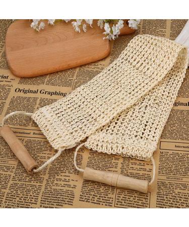 VAP26 Back Scrubber - Long Handle Double-Sided Body Sponge with Natural Sisal | Perfect for Men & Women - 58x10cm - International Shipping - Buy Online on GoSupps.com