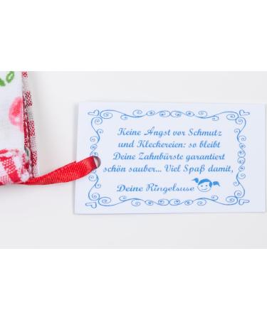Fairtrade Floral Toothbrush Storage - Cotton Cover 20x3.5 cm Red/Pink/White - Buy Online on GoSupps.com