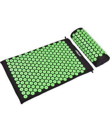 Acupressure Set: Acupuncture Mat & Pillow for Pain Relief - Unisex Green with Bag - Buy Online on GoSupps.com