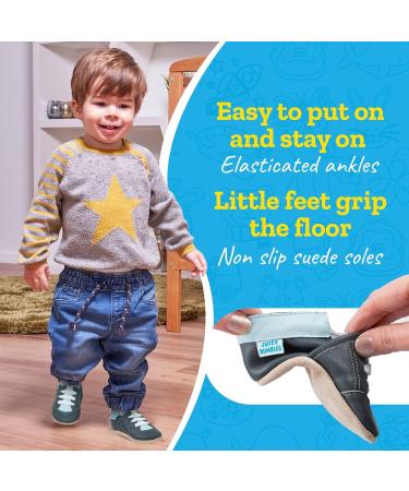 Soft Sole Leather Toddler Shoes for Baby Girl Boy 2-3 Years - Grey Baby Walking Trainers - Buy Online on GoSupps.com
