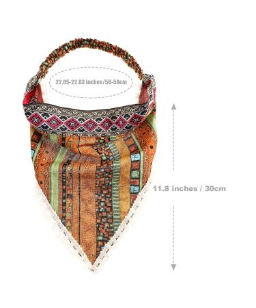 Shop Awaytr Elastic Hair Bands - Flower Pattern Chiffon Headbands with Clips | Pack of 3 | Stylish & Versatile Hair Scarves - Buy Online on GoSupps.com