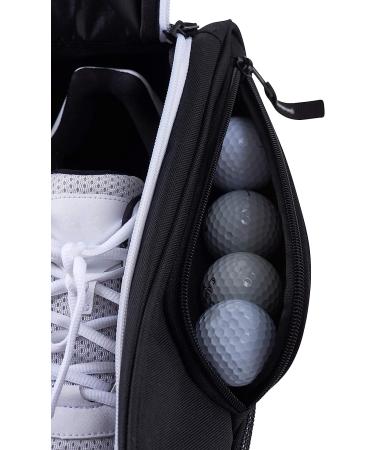 Athletico Golf Shoe Bag - Zippered Carrier with Ventilation & Outside Pocket - Black - Buy Online on GoSupps.com