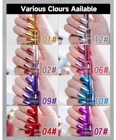 Buy Gold Metallic Gel Glue Polish 18ml - Holographic Chrome Nail Lacquer for Home DIY Manicure - Long Lasting Shine Effect - Buy Online on GoSupps.com