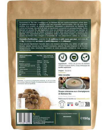 Organic Maitake Powder 150G | Origin Europe | King of Mushrooms | 100% Natural Pure Vegan | Top Quality - Buy Online on GoSupps.com