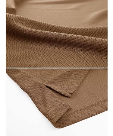 MAGCOMSEN Men's Long Sleeve Quick Dry Tactical Polo Shirt - Brown Large - Buy Online on GoSupps.com