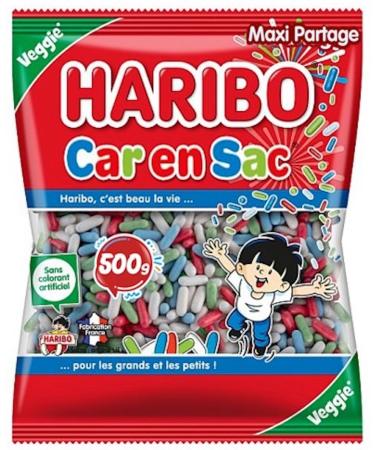 HARIBO - Car En Sac Bonbons R glisse Sans Colorants Artificiels & Sans G latine - Sachet 500 g