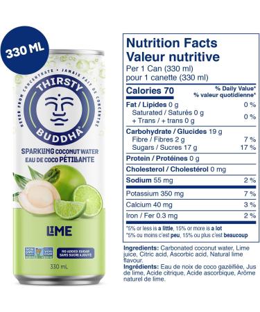 Thirsty Buddha Sparkling Coconut Water 12 Count Lime 4.5 Kg - Buy Online on GoSupps.com