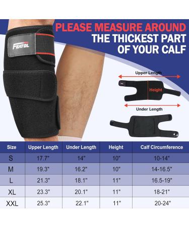 FEATOL Calf Brace - Adjustable Shin Splint Compression Wrap for Pain Relief & Support | Shop Internationally - Buy Online on GoSupps.com