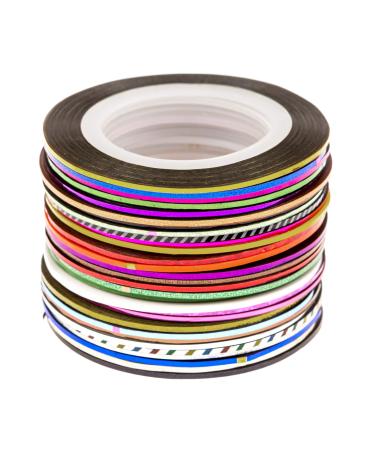 Beaute Galleria 30 Mixed Colors Rolls Striping Tapes Line Adhesive Sticker Nail Art Tips Decorations Manicure