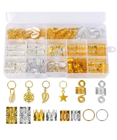 Savita 150 pieces of hair beads Dreadlocks hair accessories for braids metal hair coil Dreadlocks hair braids hair clips for hair accessories braid decoration (gold & silver)