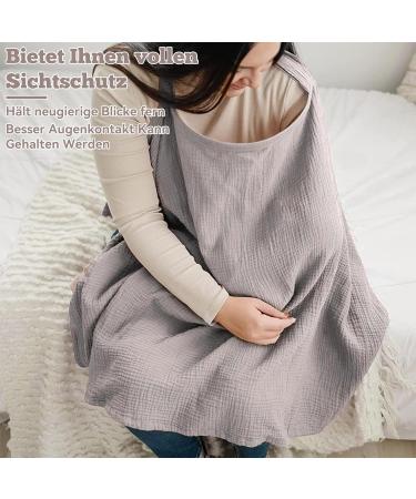 Euioovm Silent Scarf Breastfeeding Cover - Soft Cotton Multi-Purpose Apron & Sun Protection - Light Brown - Buy Online on GoSupps.com