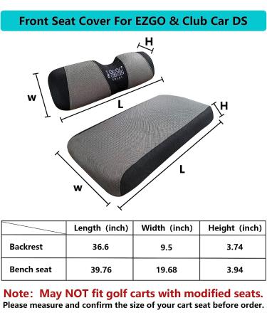 10L0L Universal Golf Cart Seat Covers - Durable Breathable Material - EZGO TXT RXV Club Car DS - Brown-Grey/Black - Easy Install - Buy Online on GoSupps.com