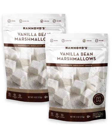 Hammond’s Candies Gourmet Marshmallows – Vanilla Bean | Great for Snacking, Hot Chocolate, S’mores, Baking | Gluten-Free, Kosher, Handcrafted in the USA | 2 Pack Vanilla Bean Pack of 2